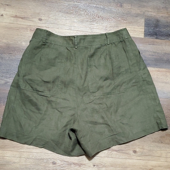 Madewell Green High Waist Pleated Shorts - Picture 8 of 9
